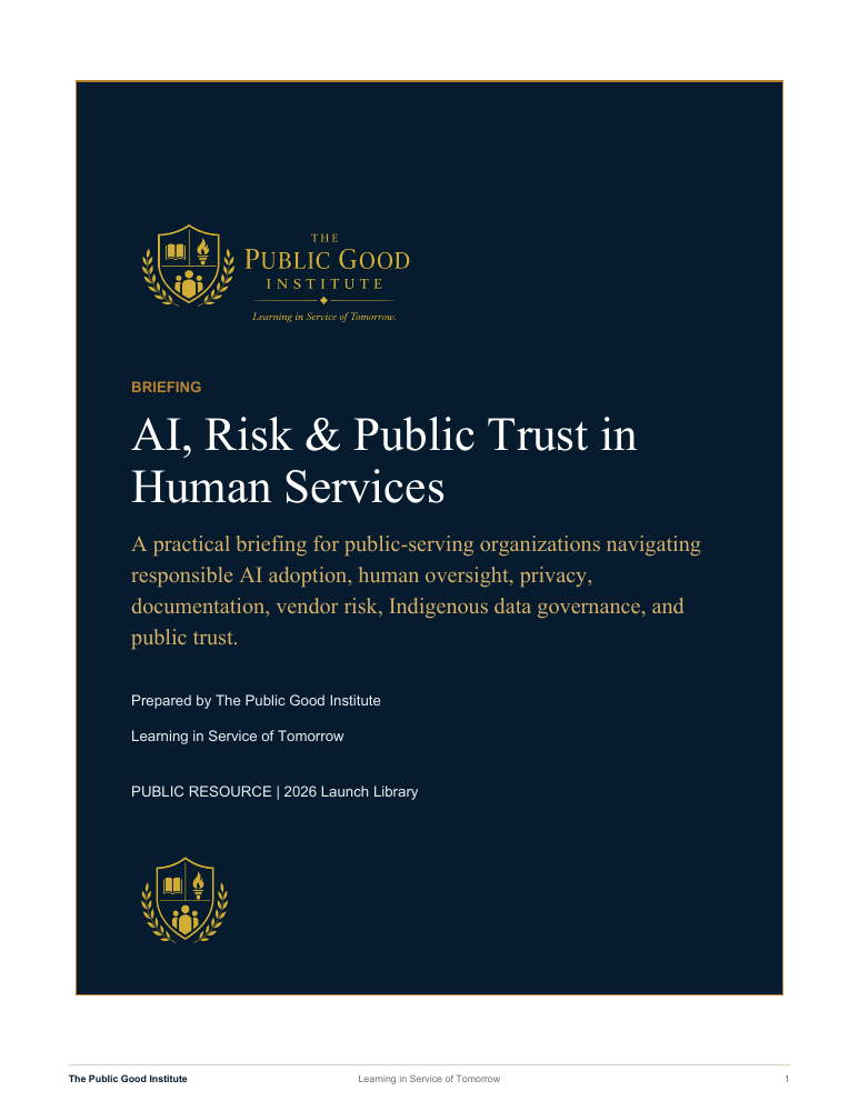 Cover of AI, Risk & Public Trust in Human Services